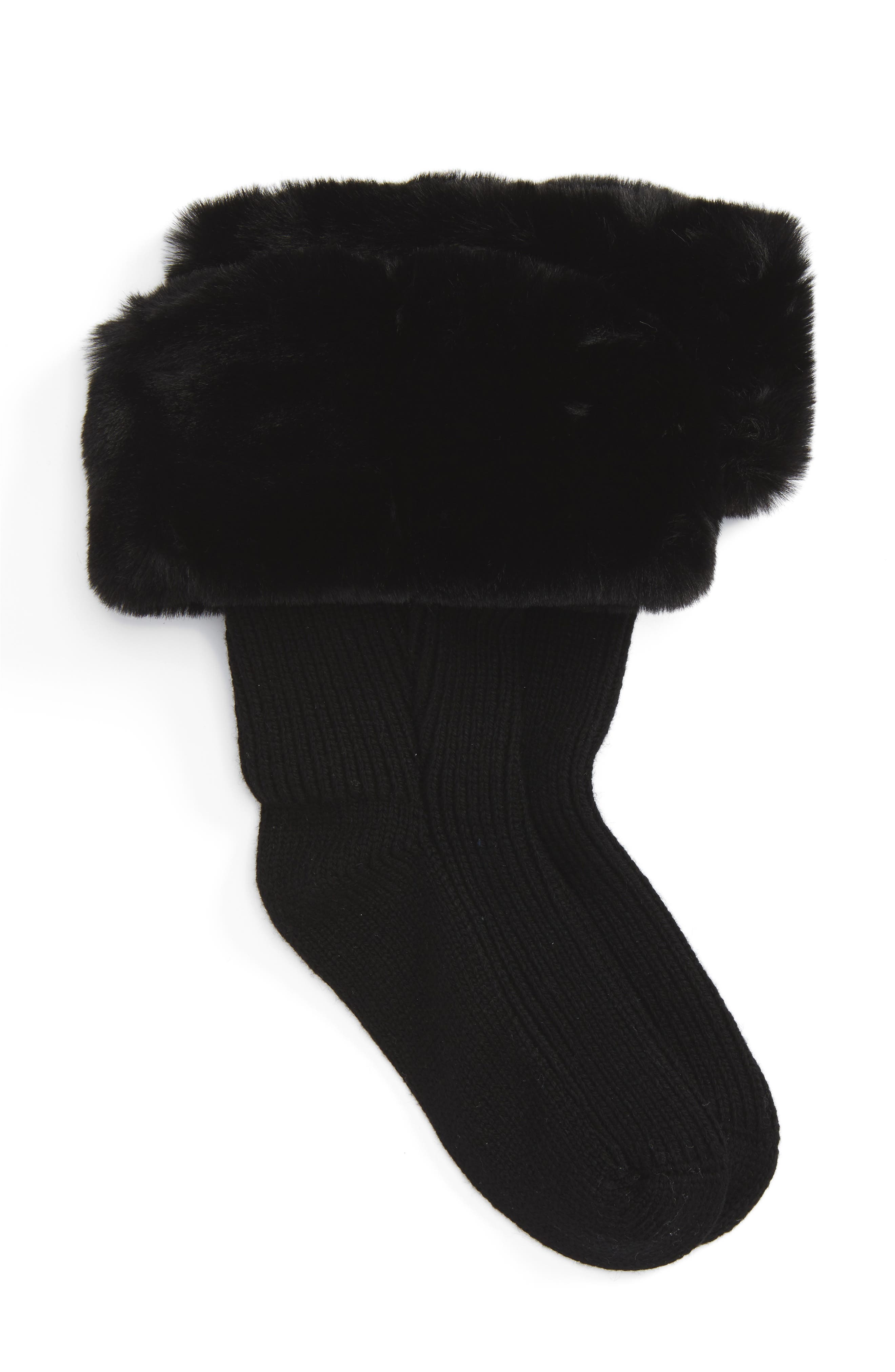 UGG® Rain Boot Socks with Faux Fur Cuff (Women) Nordstrom