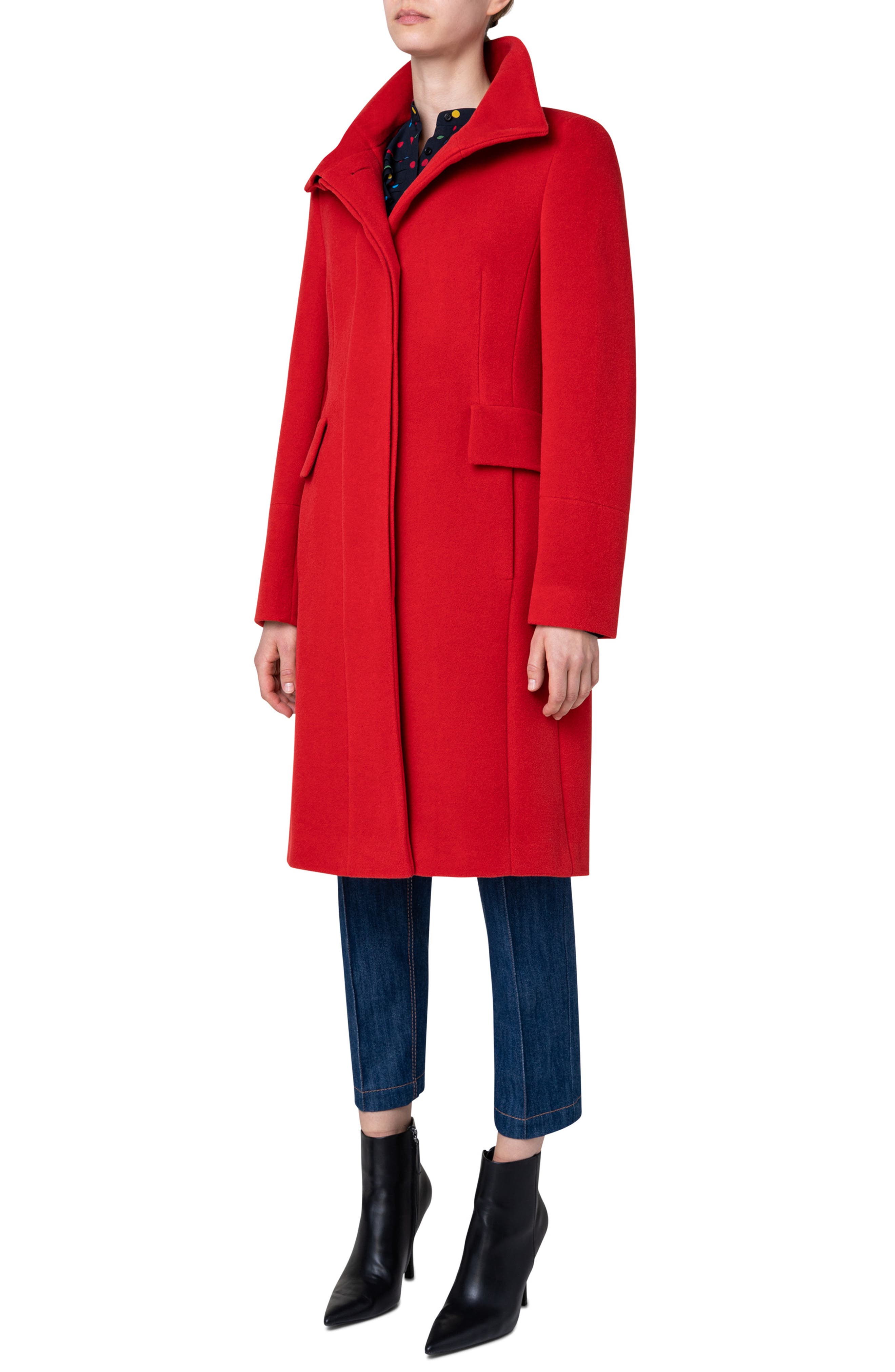 Akris punto Stand Collar Wool Blend 