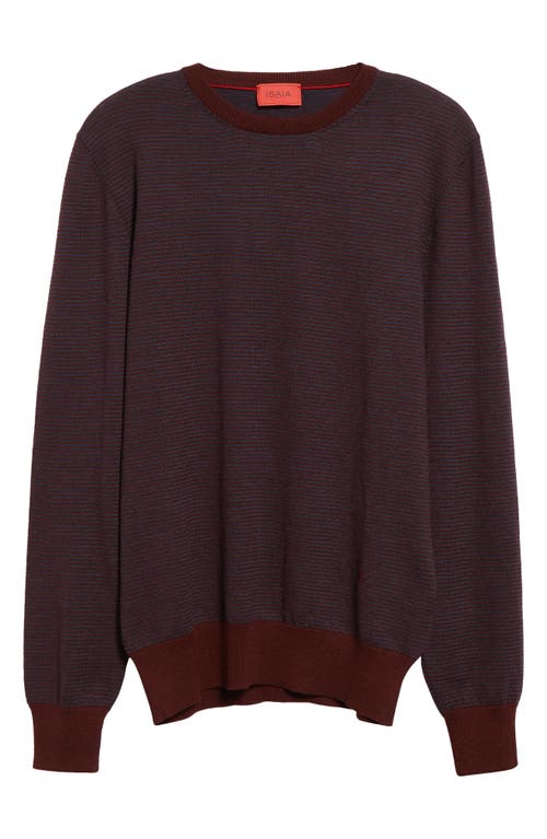 Isaia Stripe Wool, Silk & Cashmere Crewneck Sweater In Purple