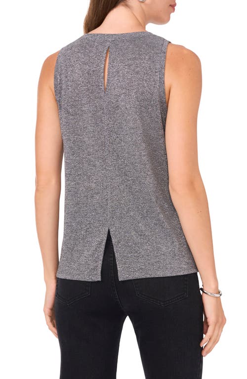 Shop Vince Camuto Metallic Knit Tank In Silver