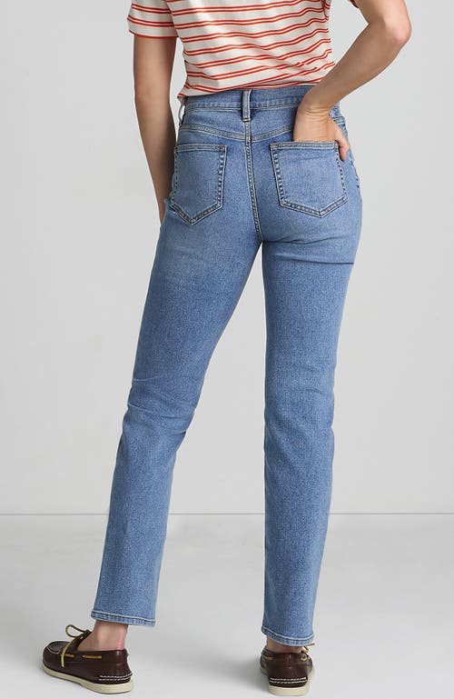 Shop Lands' End Recover High Rise Straight Leg Blue Jeans In Beau Blue