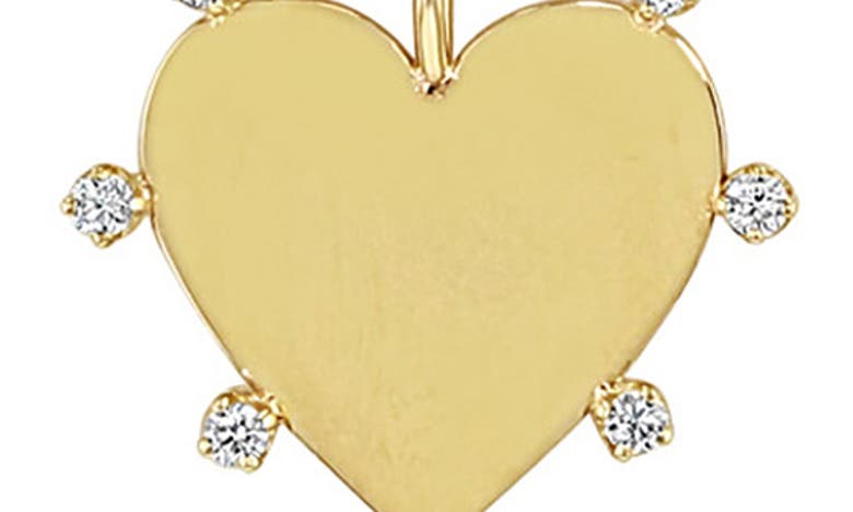 Shop Zoë Chicco Diamond Heart Pendant Necklace In Yellow Gold
