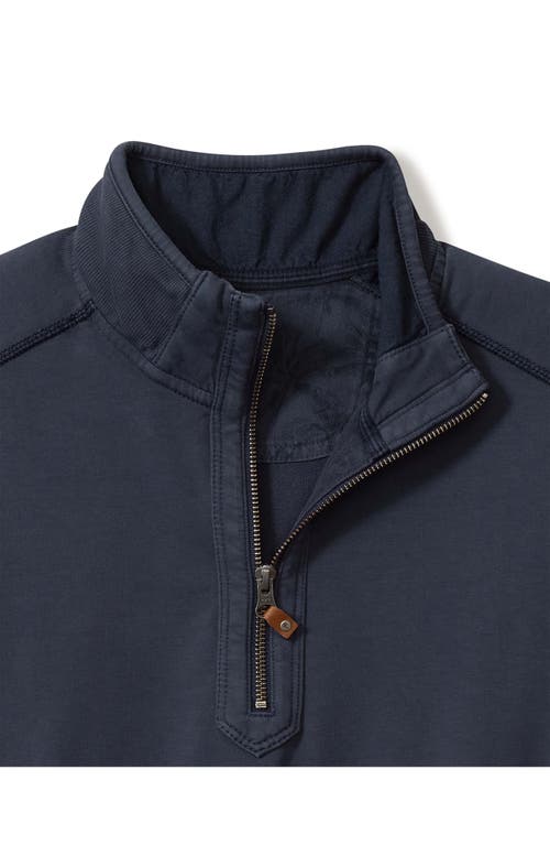 Shop Tommy Bahama Ben & Terry Half Zip Sweatshirt In Ocean Deep