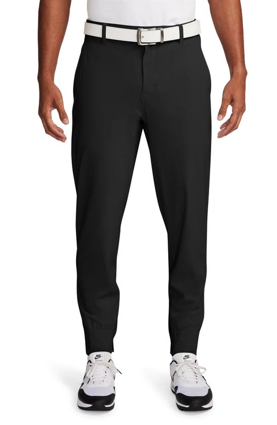 Shop Nike Dri-fit Tour Repel Water Repellent Jogger Golf Pants In Black/ Black