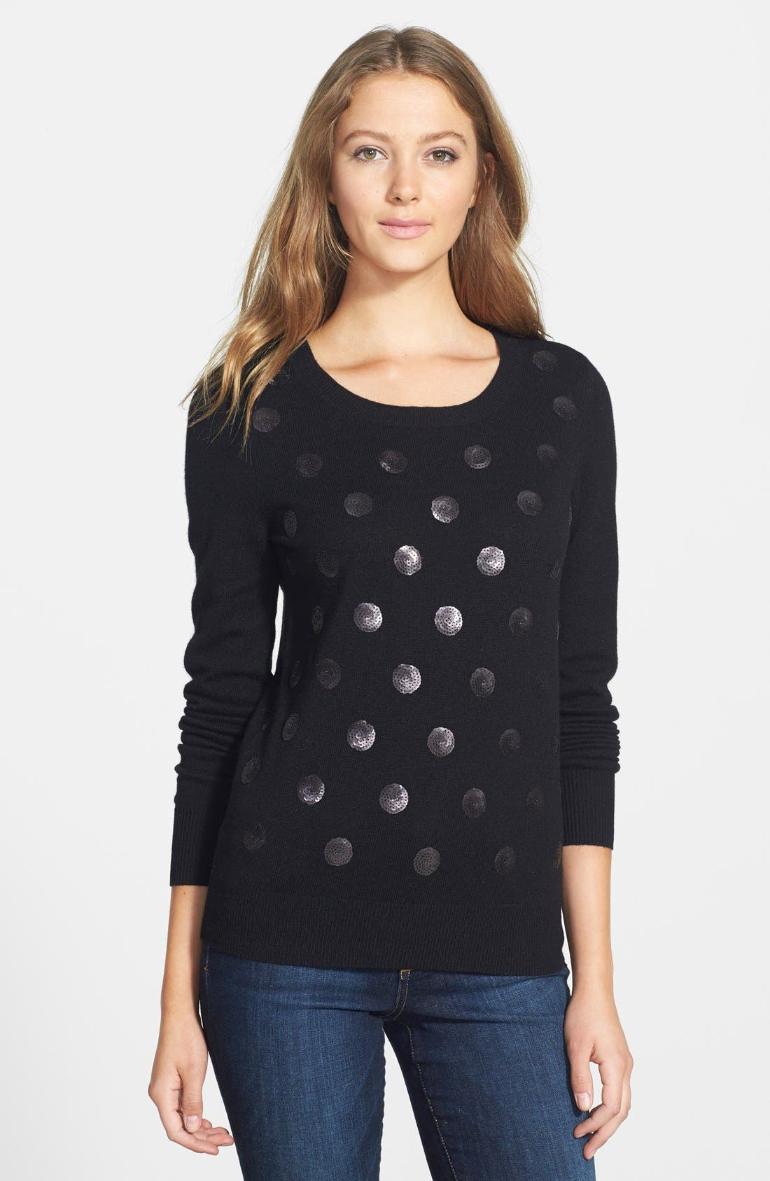 Halogen® Wool & Cashmere Intarsia Crewneck Sweater (Regular & Petite