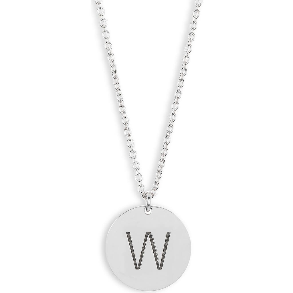 Meshmerise Initial Disc Pendant Necklace In White-w