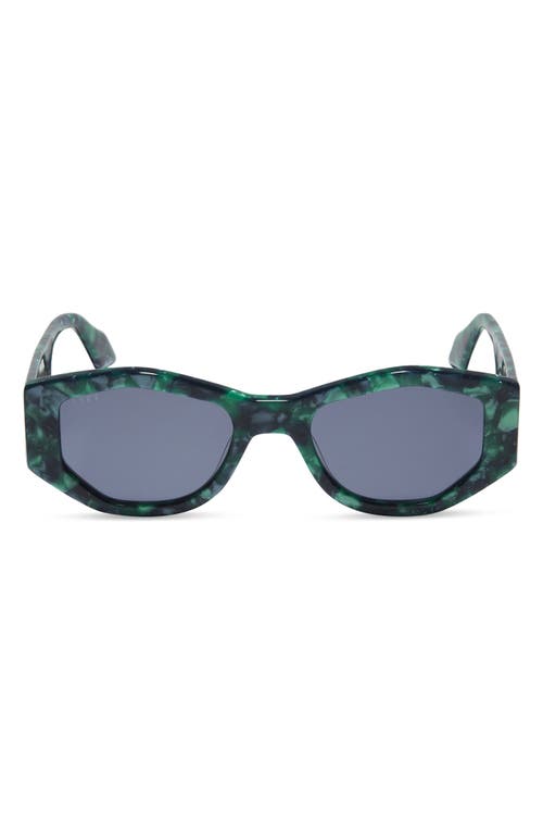 Diff Zoe 52mm Polarized Oval Sunglasses In Dark Ivy