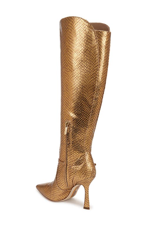 Shop Sam Edelman Elia Knee High Boot In Medallion Gold