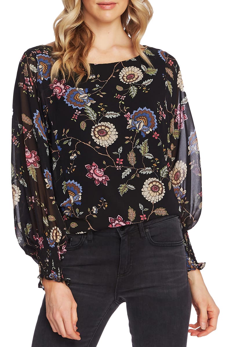 Vince Camuto Floral Batwing Sleeve Blouse | Nordstrom