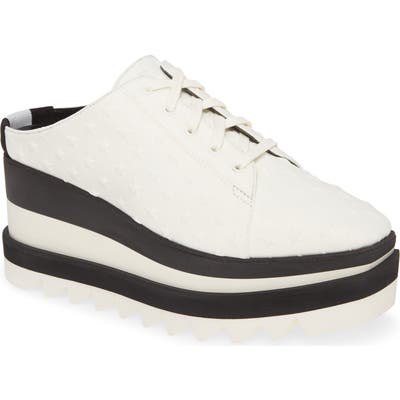 Stella Mccartney Embossed Star Flatform Mule, White