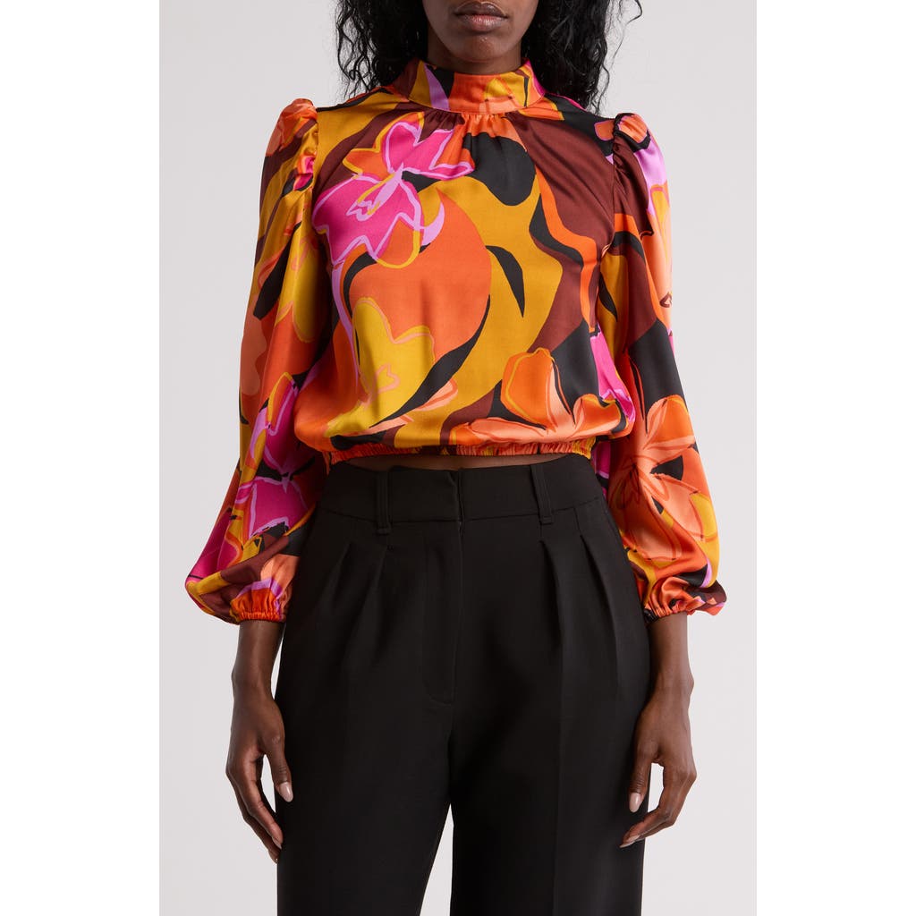 Love By Design Seraphine Long Sleeve Mock Neck Top In Retro Floral