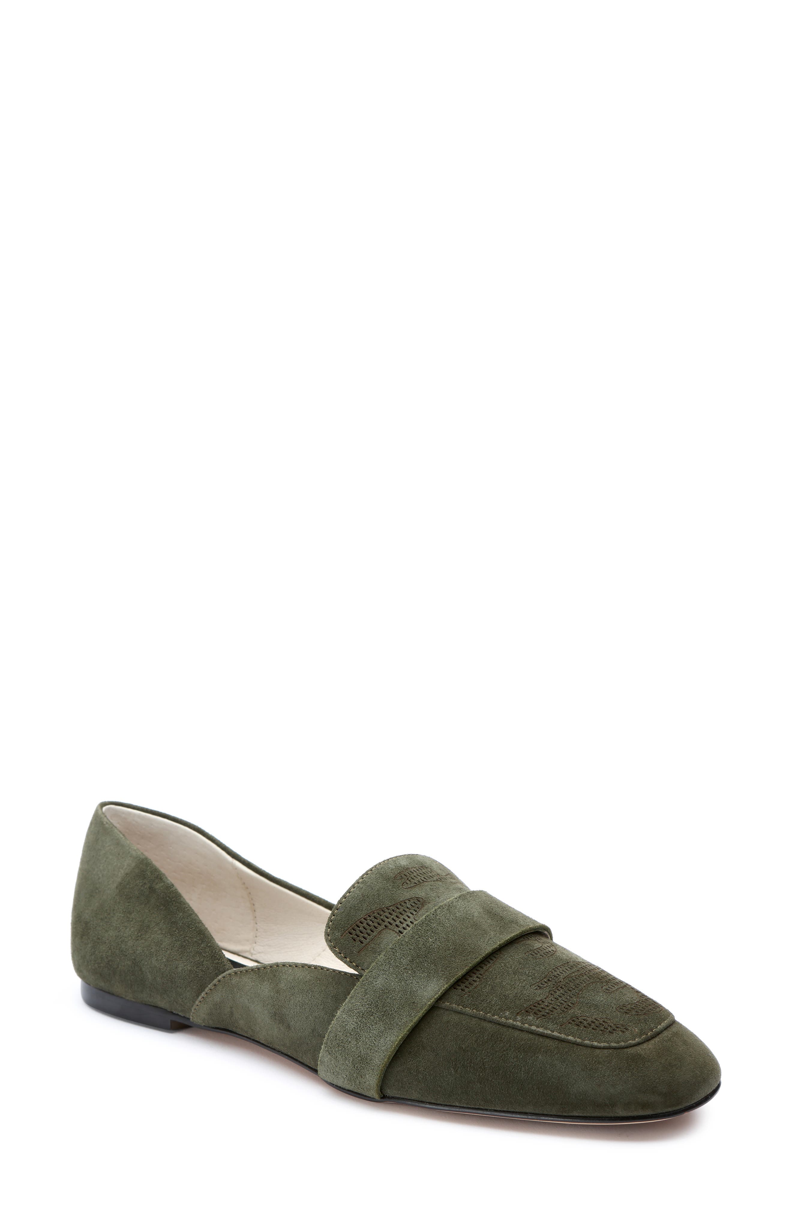 emerald green flat shoes