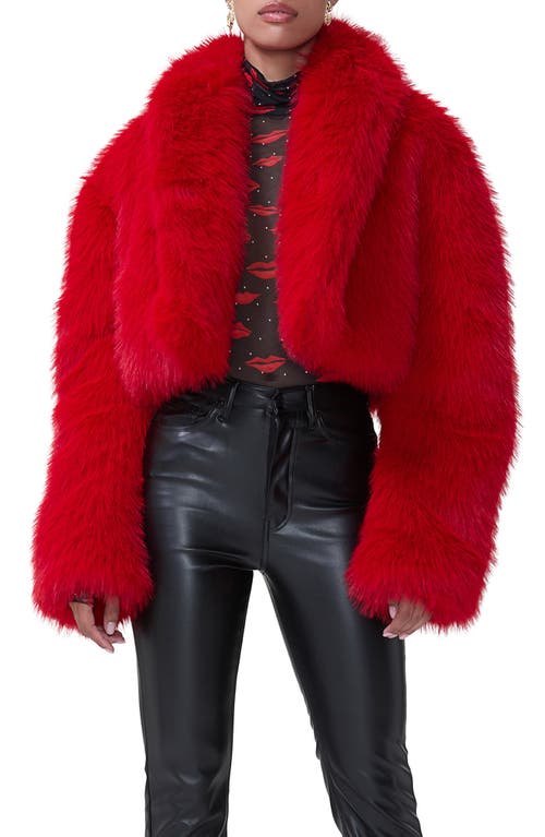 Shop Afrm Stephanie Faux Fur Jacket In Barbados Cherry