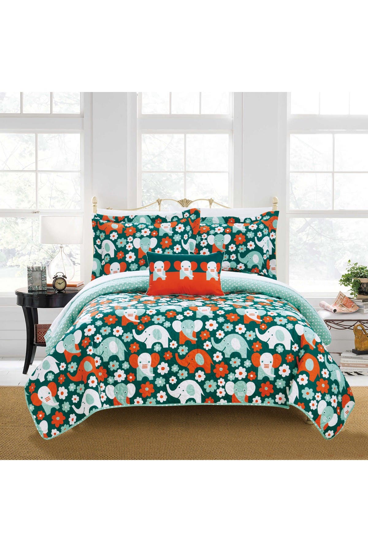 Chic Home Bedding Mugli Reversible Cute Elephants Theme Print Design