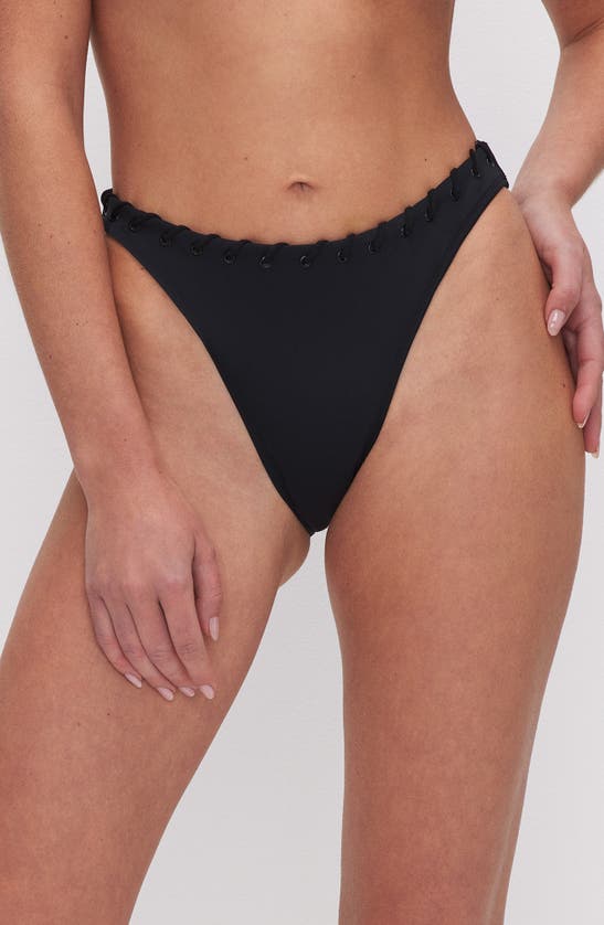 Shop Good American Whipstitch Bikini Bottoms In Black001