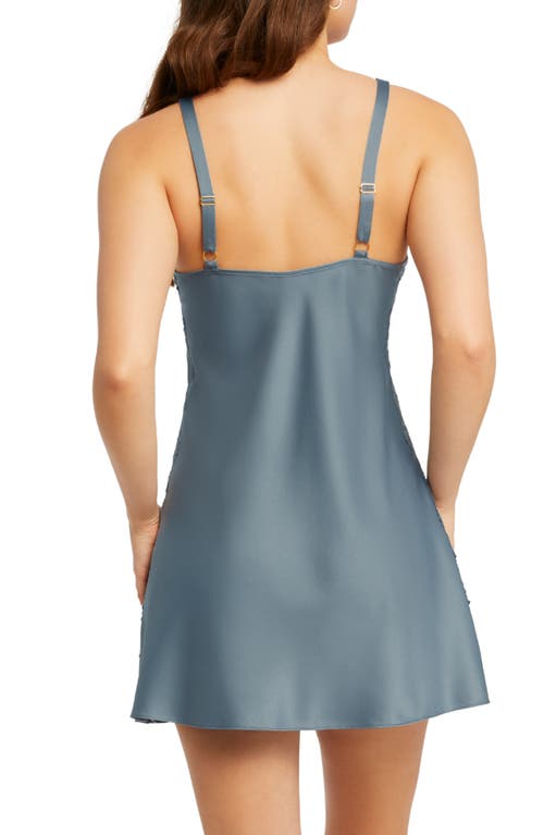 Shop Rya Collection Zinnia Charmeuse Chemise In Chateau Blue