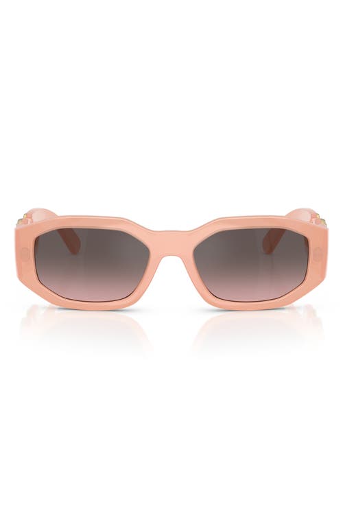 Shop Versace 53mm Oval Sunglasses In Pink Grad