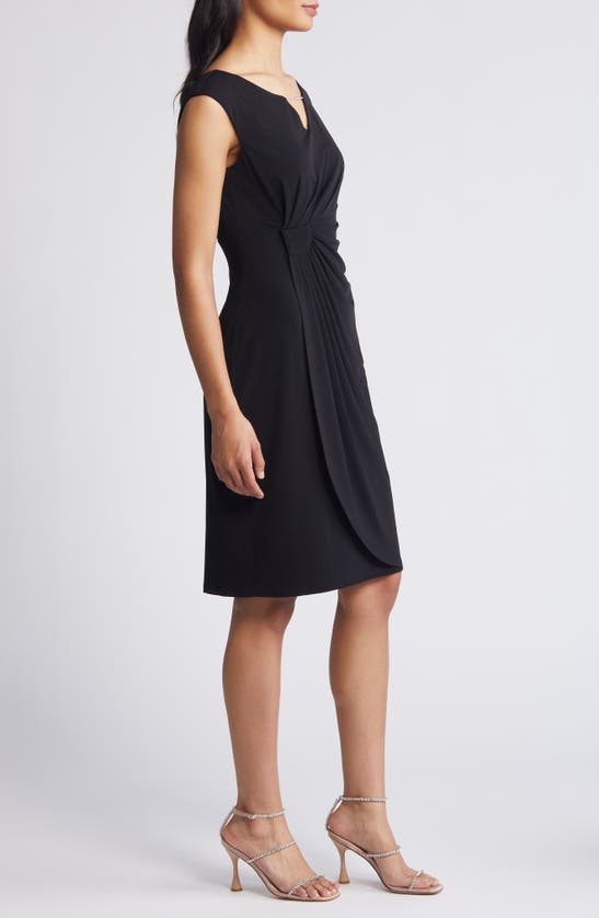 Shop Connected Apparel Ity Trim Detail Sheath Dress In Black