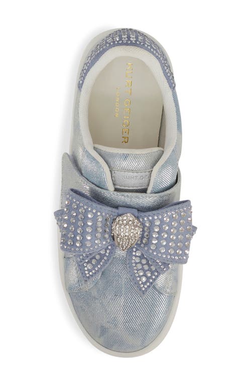 Shop Kurt Geiger London Kids' Mini Laney Bow Sneaker In Denim