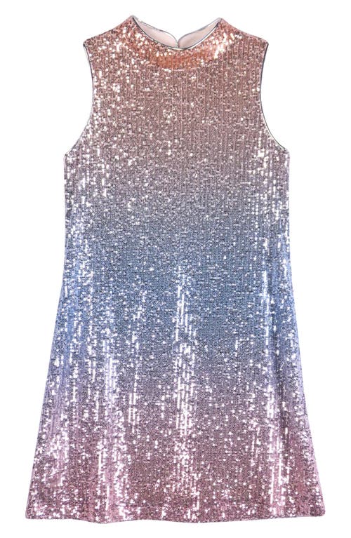 Zunie Kids' Gradient Sequin Shift Dress in Ombre Multi 