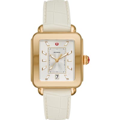 Michele Deco Sport Watch Head & Silicone Strap Watch, Mm