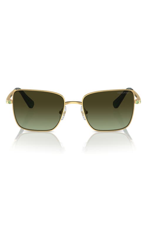 Shop Swarovski 53mm Gradient Round Sunglasses In Gold