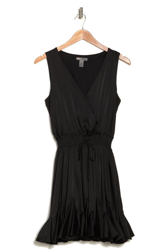 Shop Love By Design Camilla Sleeveless Wrap Mini Dress In Black