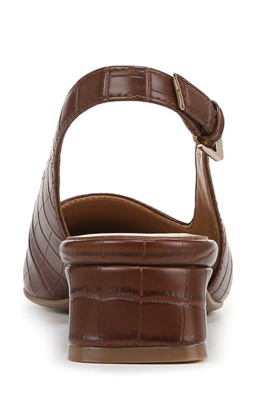 Naturalizer Women's Ginger Snip Toe Dress Slingbacks In Brown Faux Leather