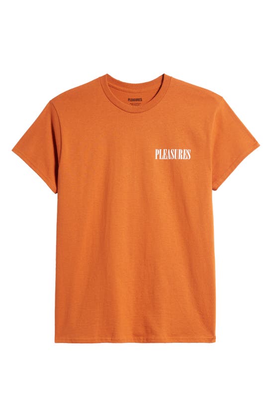 Shop Pleasures Vertical Cotton Graphic T-shirt In Texas Orange