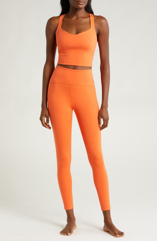 Shop Beyond Yoga Powerbeyond Intensity Crop Tank In Sunset Orange