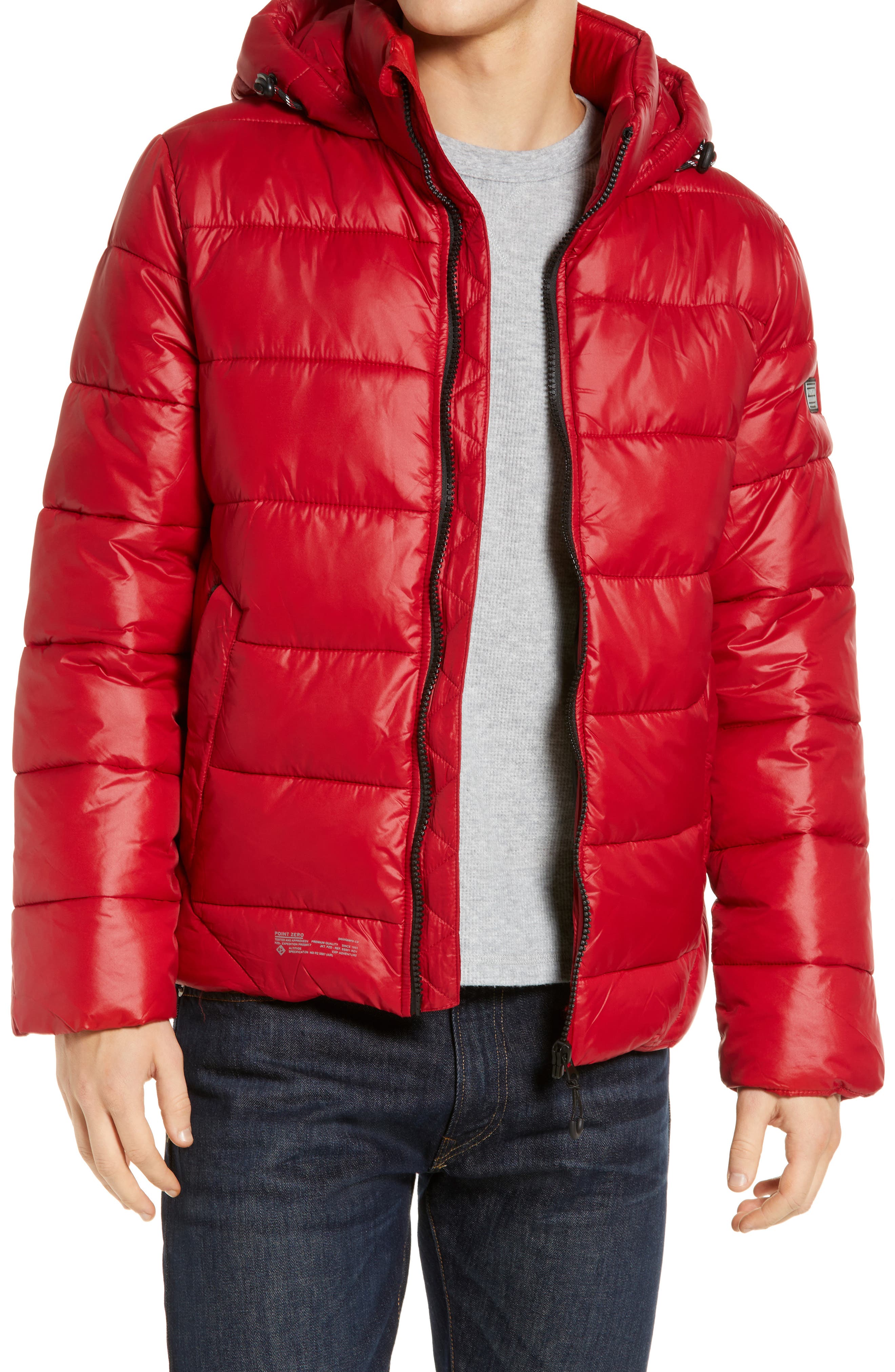 red puffer coat mens