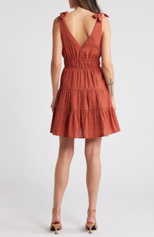 Shop Chelsea28 Tiered Tie Strap Minidress In Rust Clay