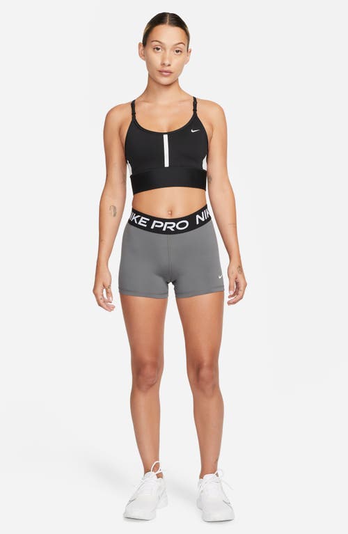 Shop Nike Pro 3-inch Shorts In Iron Grey/black/white