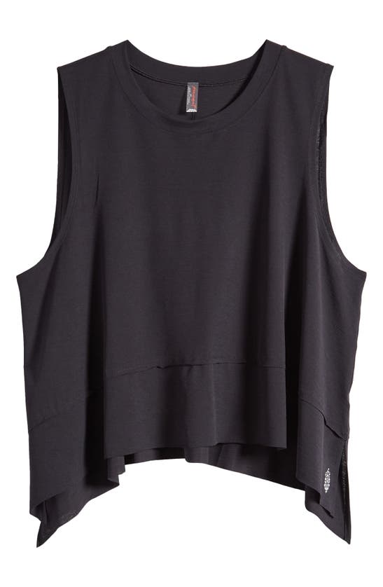 Shop Fp Movement Tempo Asymmetric Crop Tank Top In Black