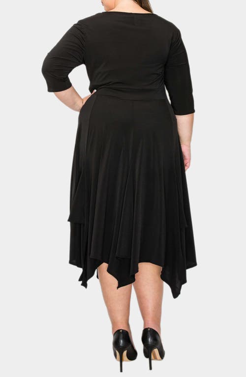 Shop L I V D Shay Handkerchief Hem Midi Dress In Black