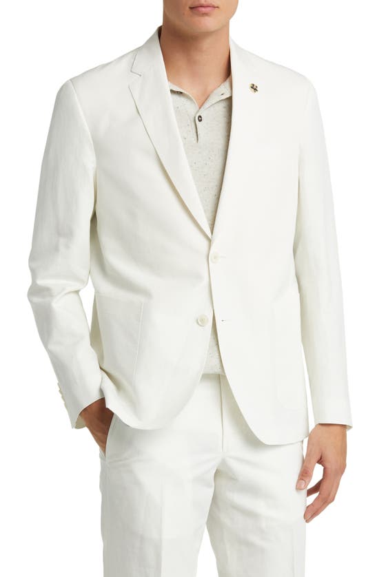 Ted Baker Tampa Soft Constructed Cotton & Linen Sport Coat In Ecru