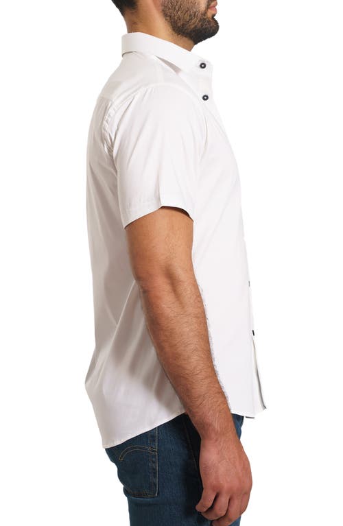 Jared Lang Men's Short Sleeve Button Down Shirt In White