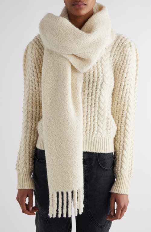 Shop Isabel Marant Fouzy Alpaca Blend Bouclette Scarf In Ecru