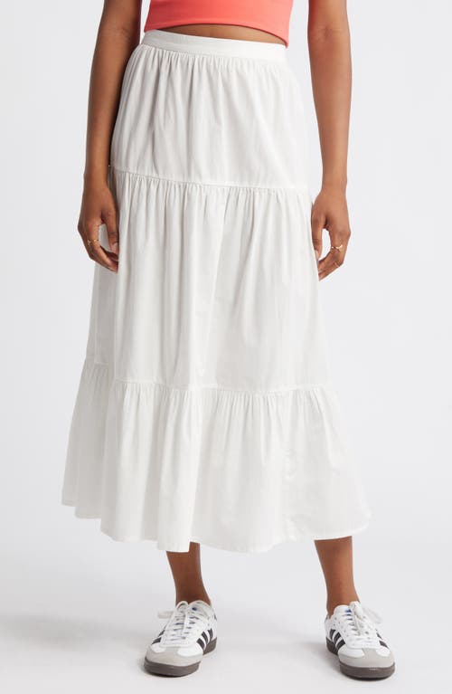 Tiered Maxi Skirt in White Blanc