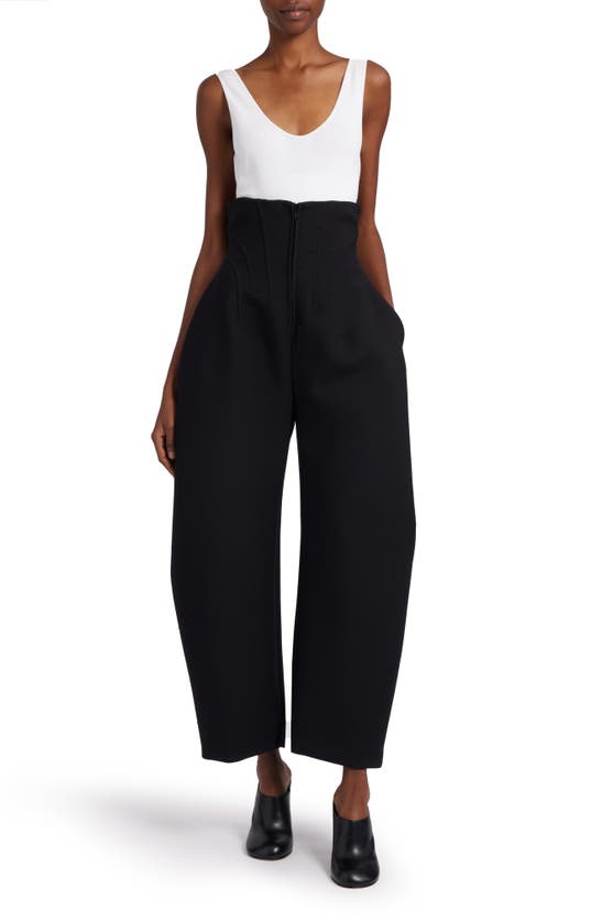 Alaïa Cutout Open Back Cotton Rib Bodysuit In Blanc
