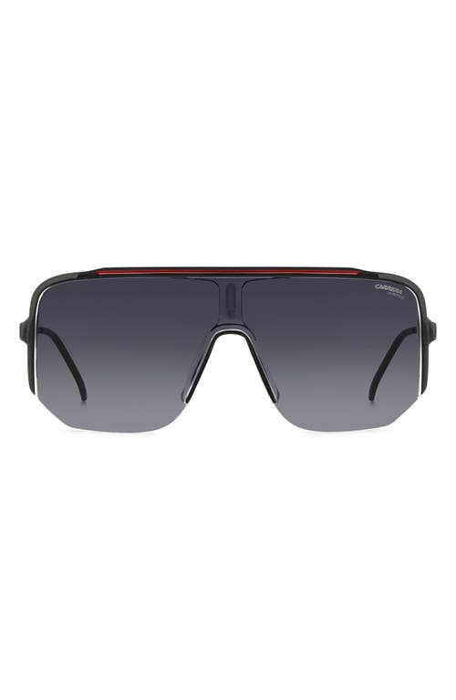 Carrera Eyewear 99mm Oversize Shield Sunglasses In Black Red/grey Shaded