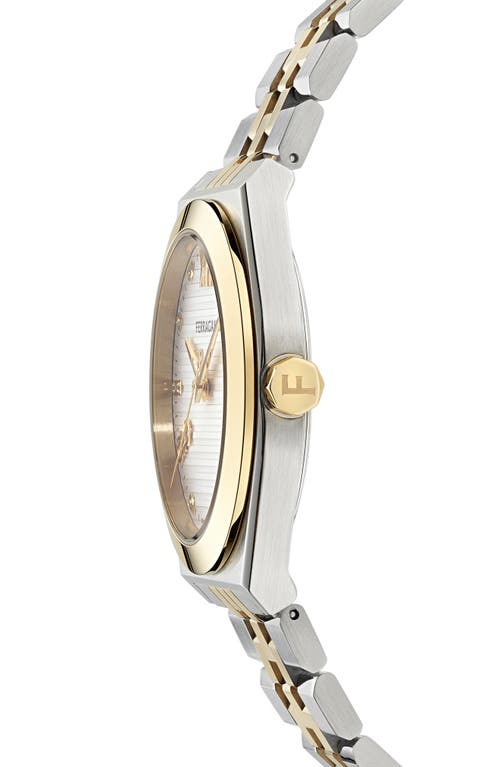 Shop Ferragamo Vega Two-tone Bracelet Watch, 40mm In Two Tone