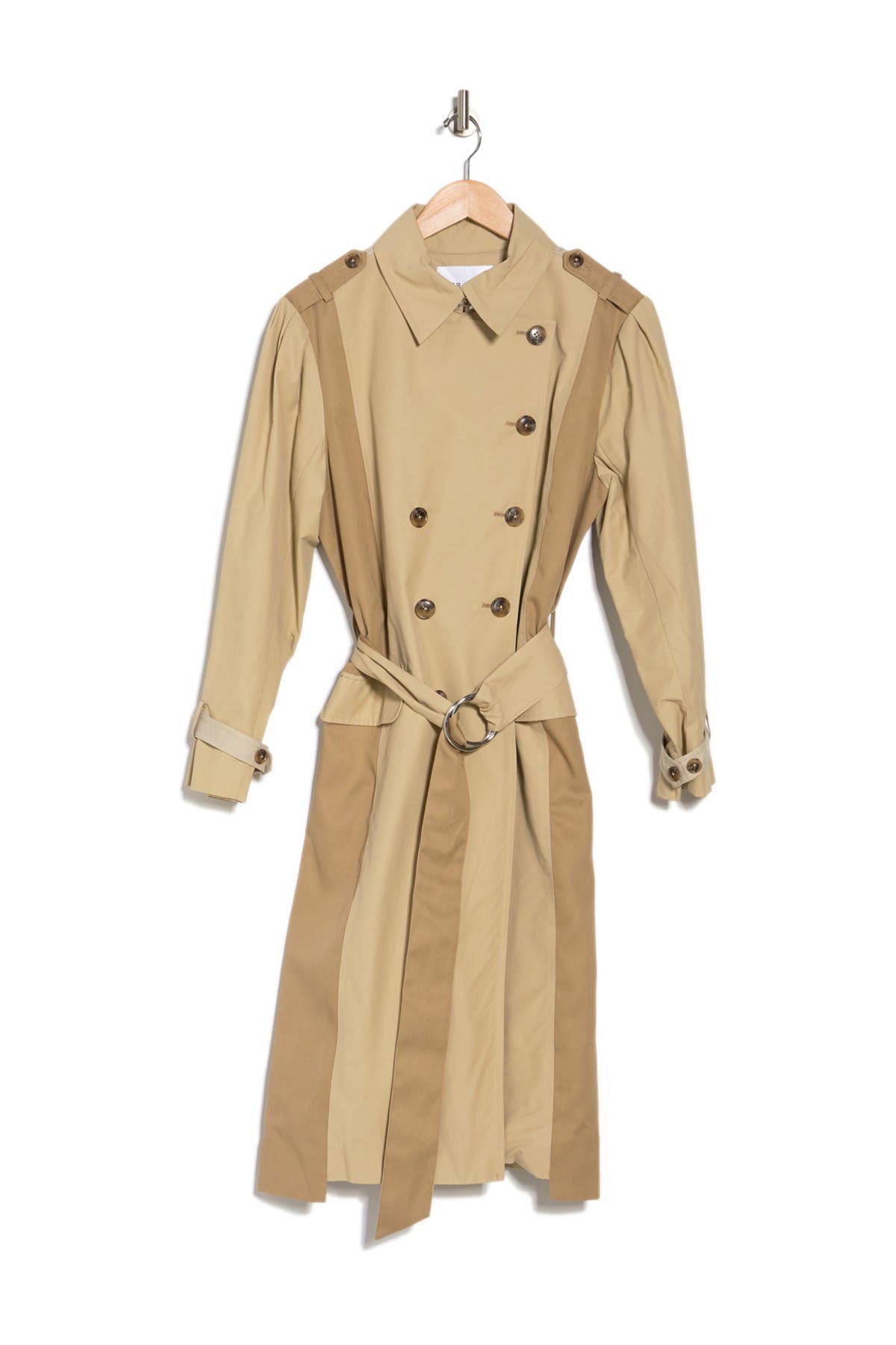 frame color block trench coat