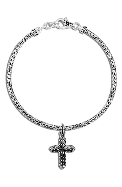 Classic Chain Cross Pendant Bracelet in Silver