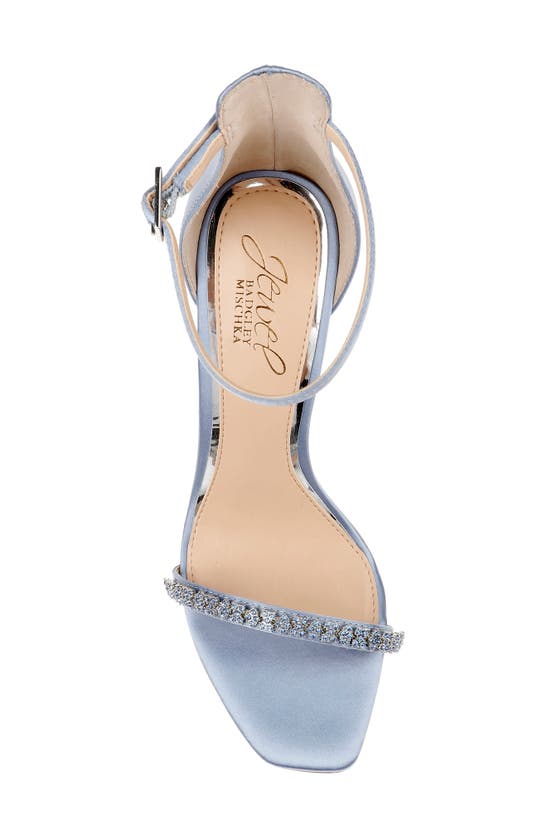 Shop Jewel Badgley Mischka Adriane Jeweled Strap Sandal In Steel Blue