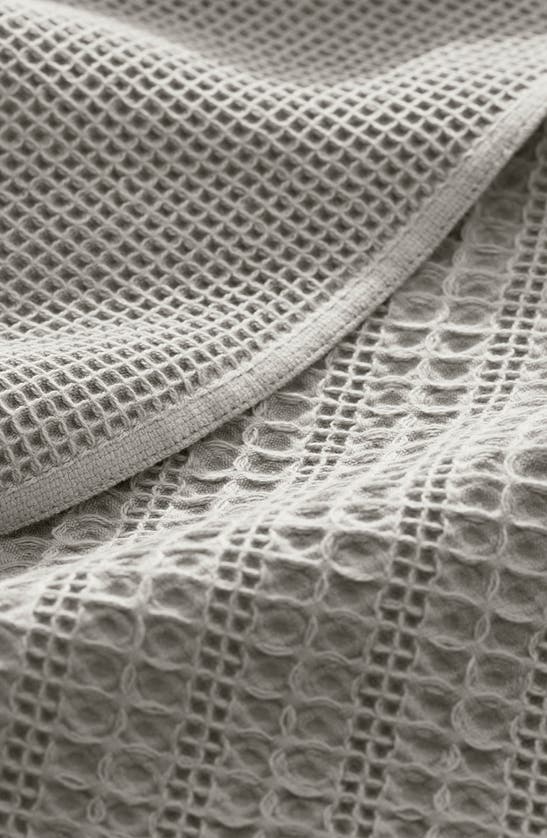 Boll & Branch Waffle Mixed Stripe Throw Blanket In Pewter