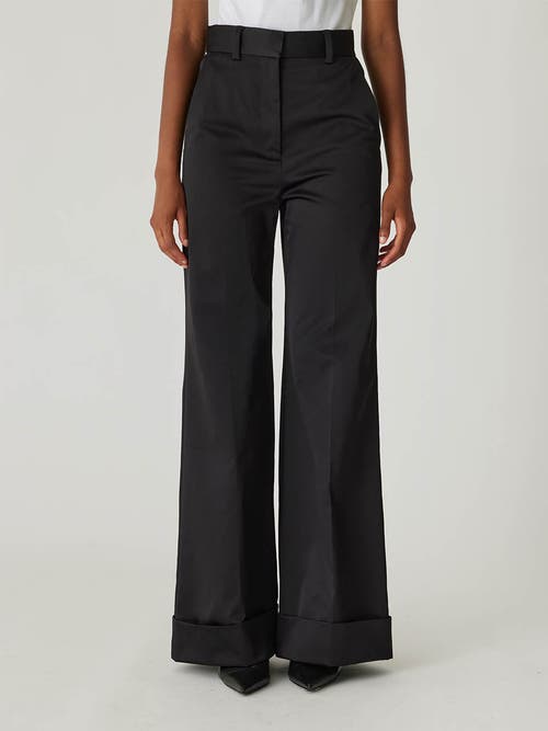 Shop Rebecca Taylor Techy Sateen Wide Leg Pant In Black