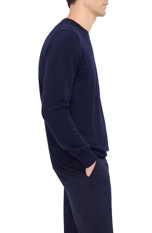 Bugatchi Scott Crewneck Merino Wool Sweater In Navy