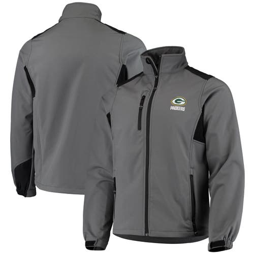 Men's Dunbrooke Charcoal Green Bay Packers Circle Softshell Fleece Full-Zip Jacket