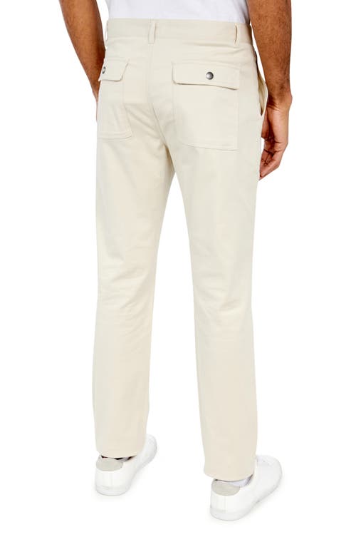 Brooklyn Brigade Solid Cotton Stretch Utility Pants In Ecru